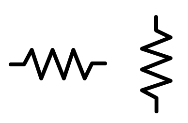 常见电阻器原理图符号。